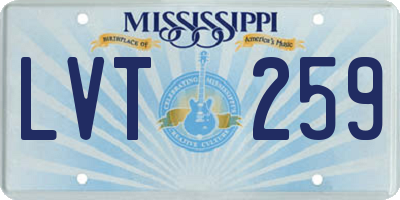 MS license plate LVT259