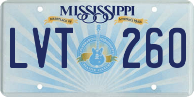 MS license plate LVT260