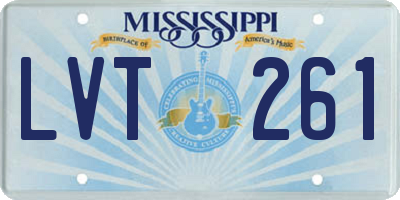 MS license plate LVT261