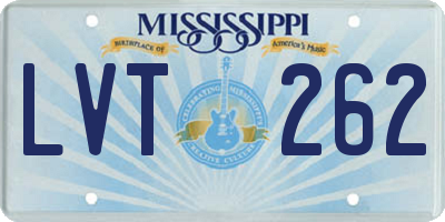 MS license plate LVT262