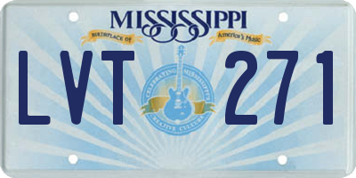 MS license plate LVT271