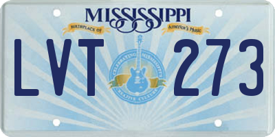 MS license plate LVT273