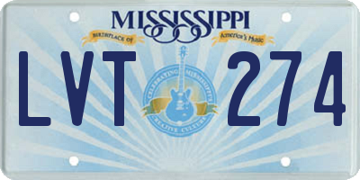 MS license plate LVT274