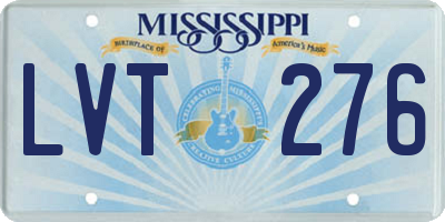 MS license plate LVT276