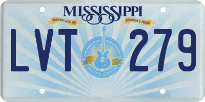 MS license plate LVT279