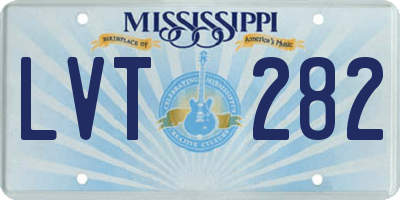 MS license plate LVT282