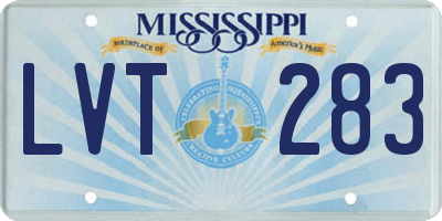MS license plate LVT283