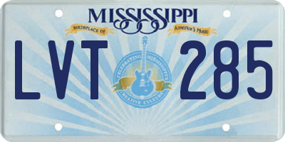 MS license plate LVT285