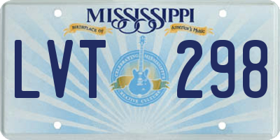 MS license plate LVT298
