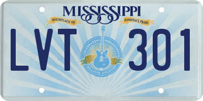 MS license plate LVT301