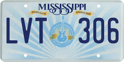 MS license plate LVT306