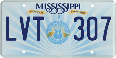 MS license plate LVT307