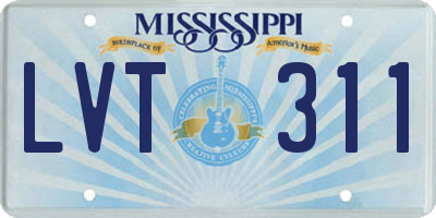 MS license plate LVT311