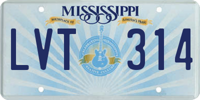 MS license plate LVT314