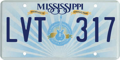 MS license plate LVT317