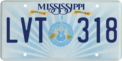 MS license plate LVT318