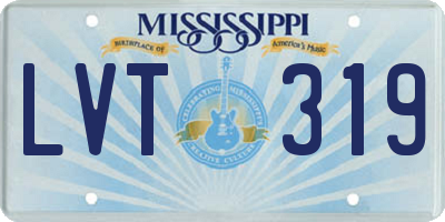 MS license plate LVT319