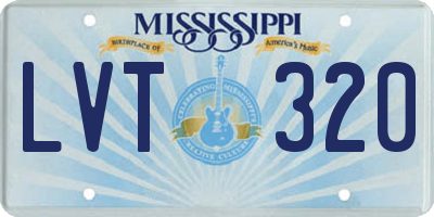 MS license plate LVT320