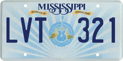 MS license plate LVT321