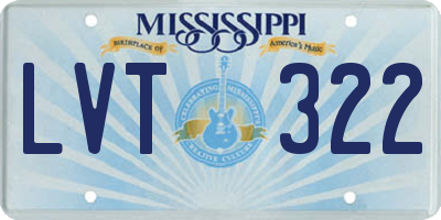 MS license plate LVT322