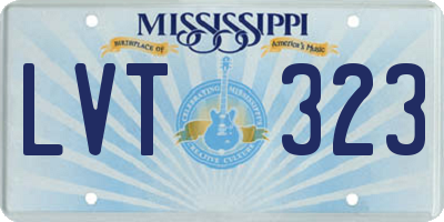 MS license plate LVT323