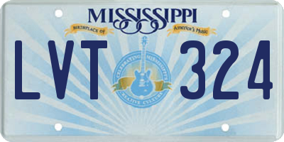 MS license plate LVT324