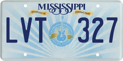 MS license plate LVT327