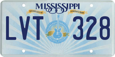 MS license plate LVT328