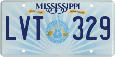 MS license plate LVT329