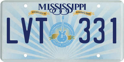 MS license plate LVT331
