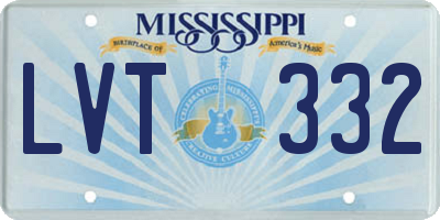 MS license plate LVT332