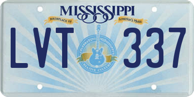 MS license plate LVT337