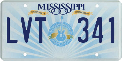 MS license plate LVT341