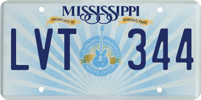 MS license plate LVT344