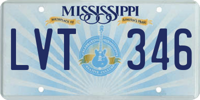 MS license plate LVT346