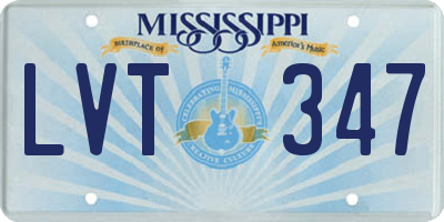 MS license plate LVT347