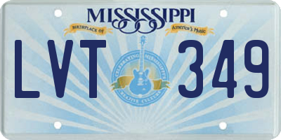 MS license plate LVT349