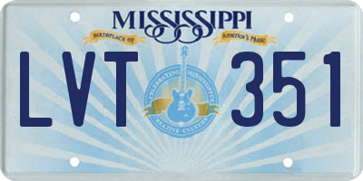 MS license plate LVT351
