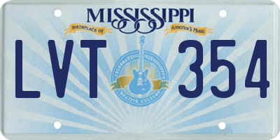 MS license plate LVT354