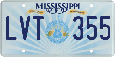 MS license plate LVT355