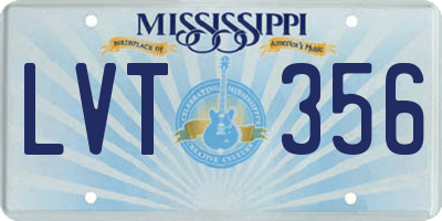 MS license plate LVT356