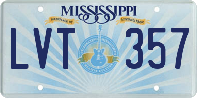 MS license plate LVT357