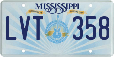 MS license plate LVT358