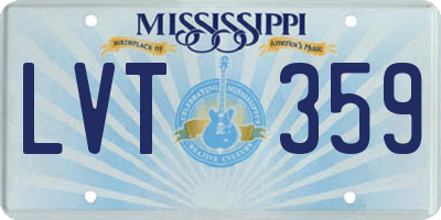 MS license plate LVT359