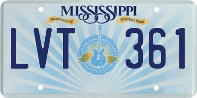 MS license plate LVT361