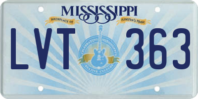 MS license plate LVT363
