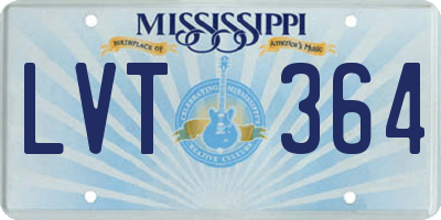 MS license plate LVT364