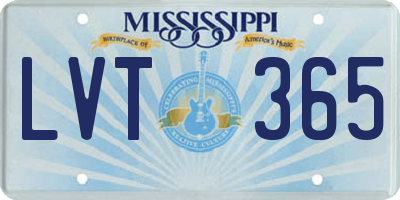 MS license plate LVT365