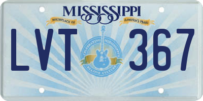 MS license plate LVT367