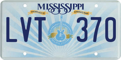 MS license plate LVT370